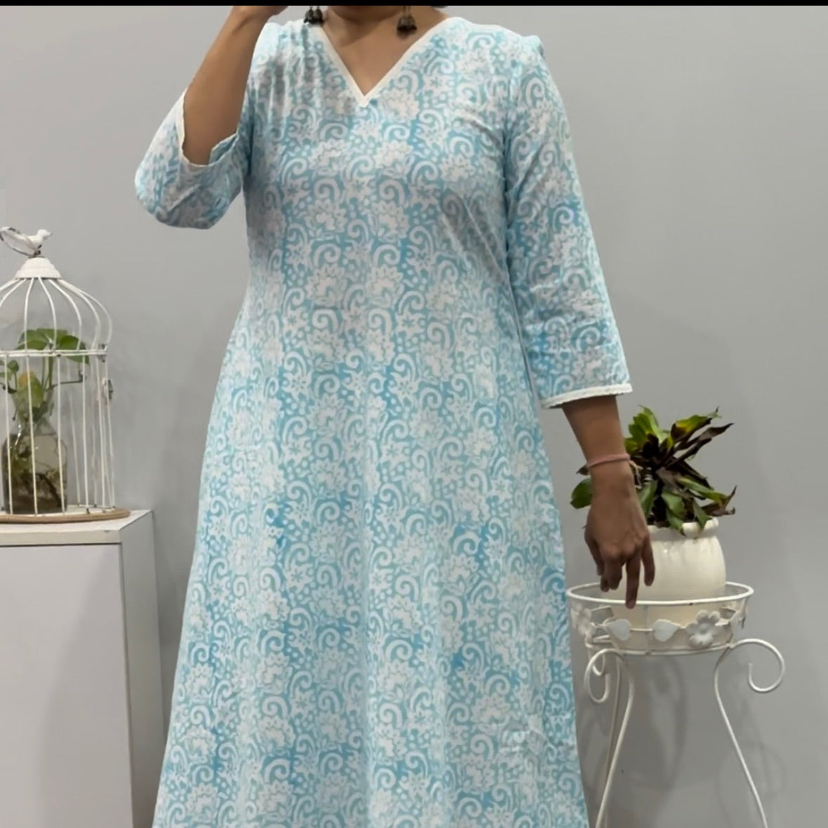 Pastel blue A line Kurta